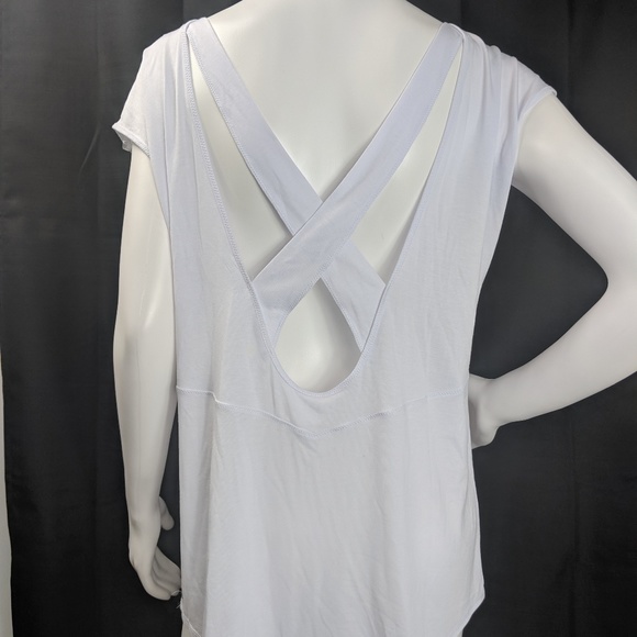 Zella Tops - Zella open back top striped wicking breathable L